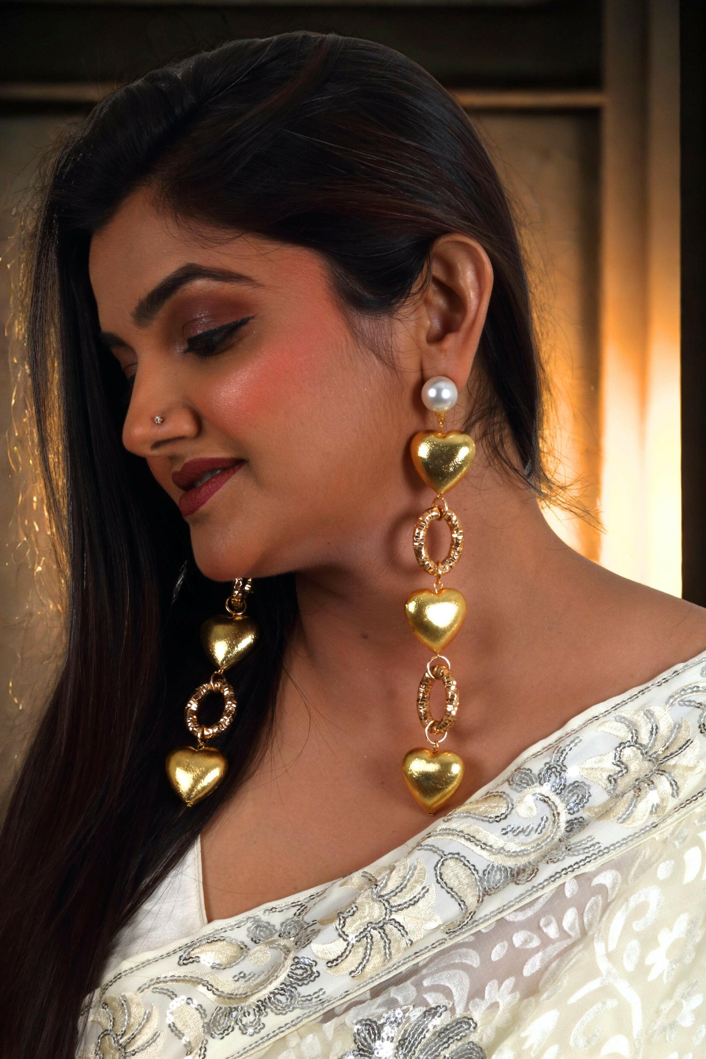 Golden Heart Earrings