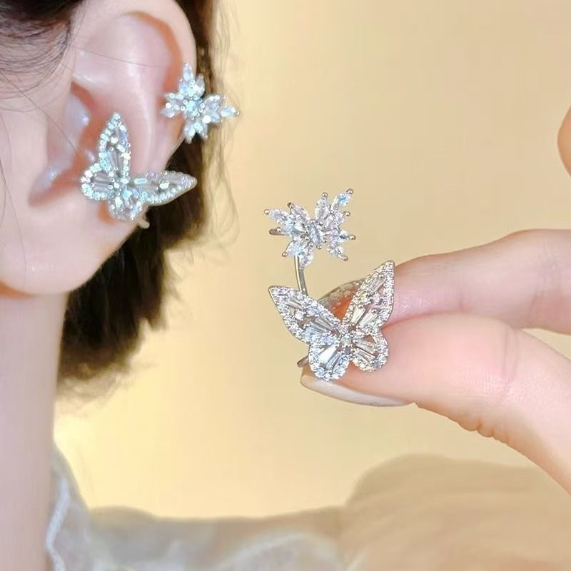 Silver Butterfly & Starburst Stud