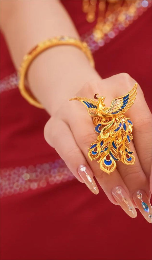 Blue Pheonix Adjustable Ring