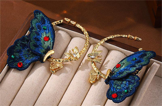 The Blue Hue Butterfly Hoops