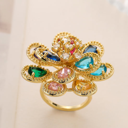 Rainbow Blossom Ring
