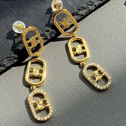 Golden Crescent Harmony Earrings