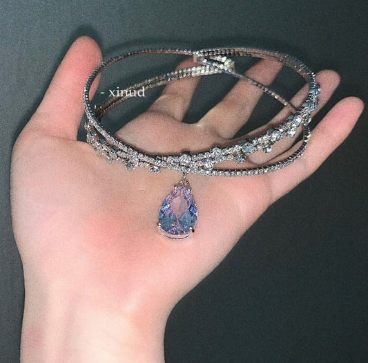 Iridescent Teardrop Crystal Choker