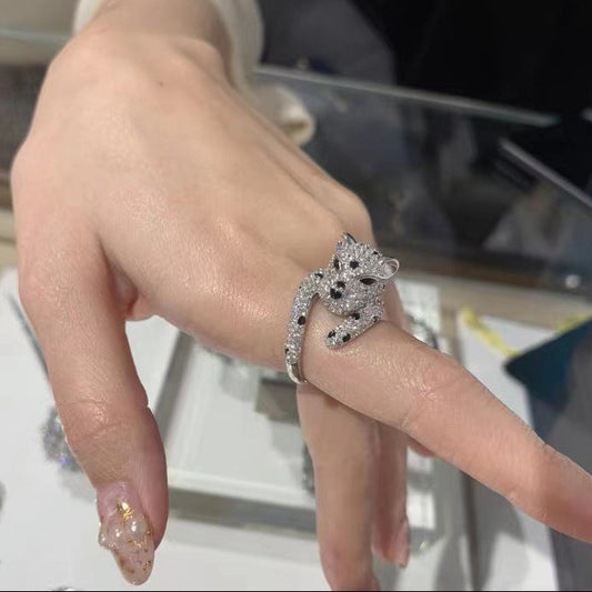 Midnight Feline Sparkle Ring