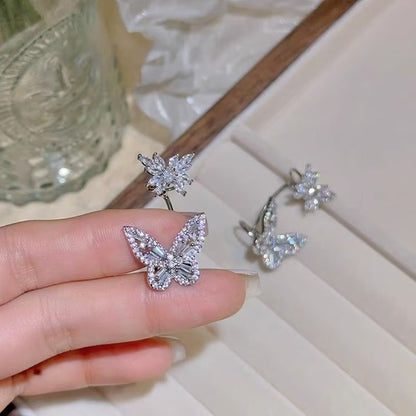 Silver Butterfly & Starburst Stud