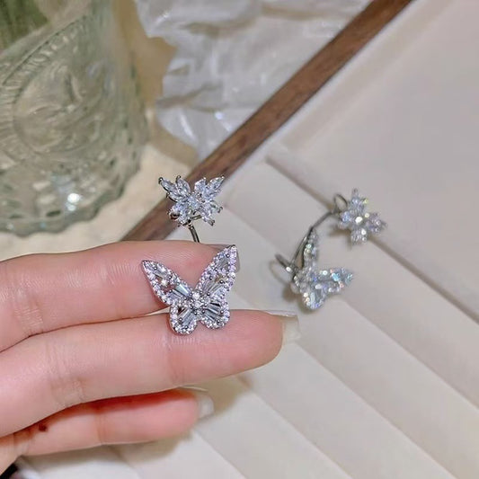 Silver Butterfly & Starburst Stud