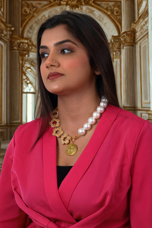 Golden Blossom Pearl Necklace